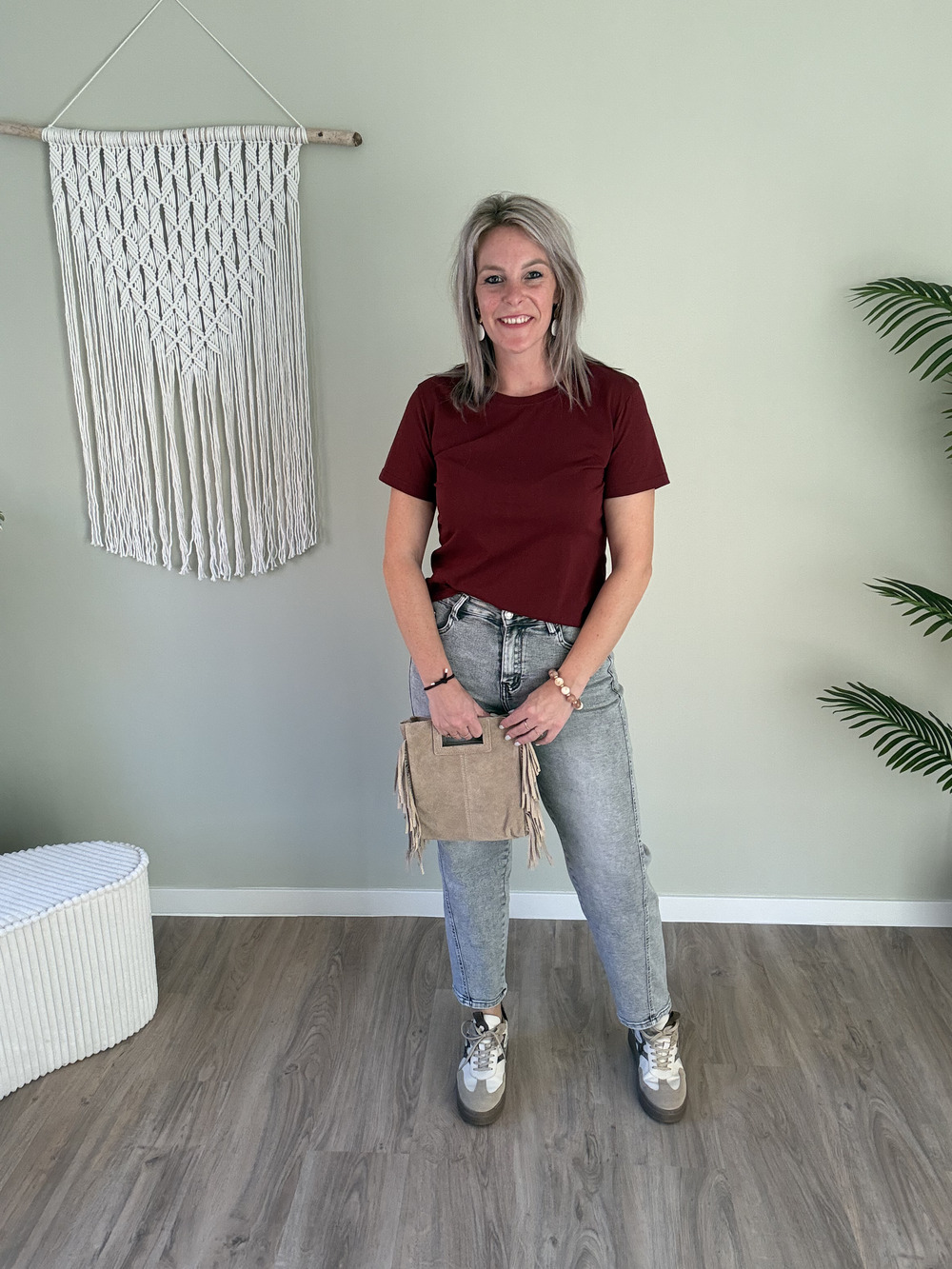 Basic tee bordeaux - Afbeelding 2