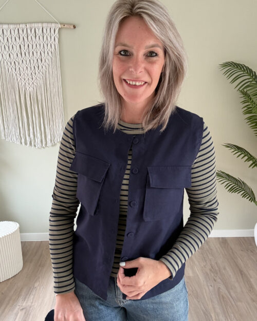 Button gilet navy