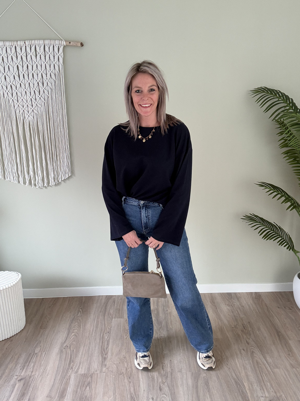 Wide leg jeans dark blue - Afbeelding 3