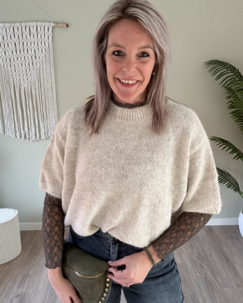 Oversized sweater tee ecru
