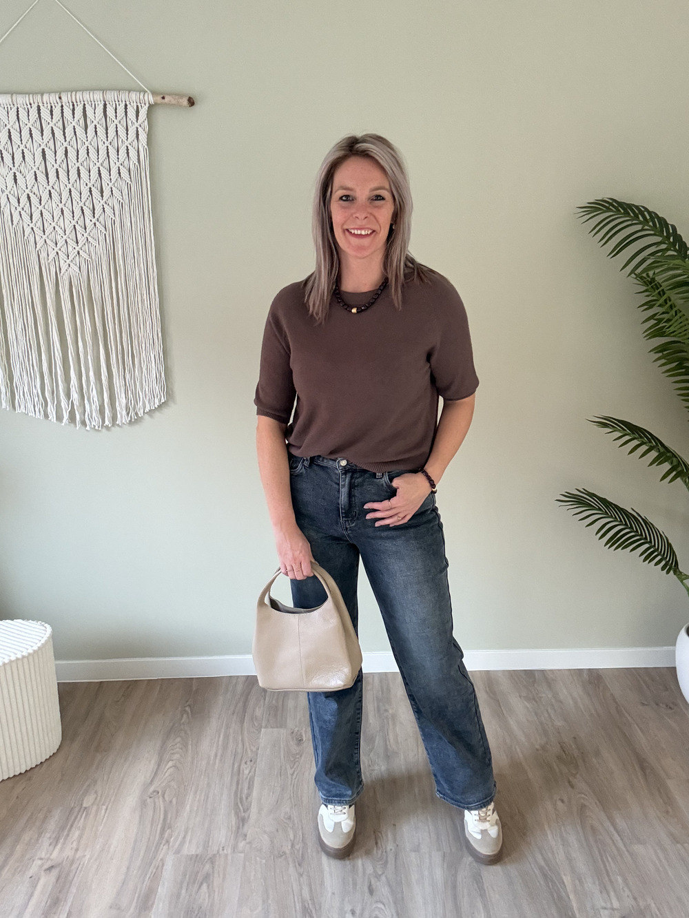 Wide leg jeans donkere wassing - Afbeelding 2