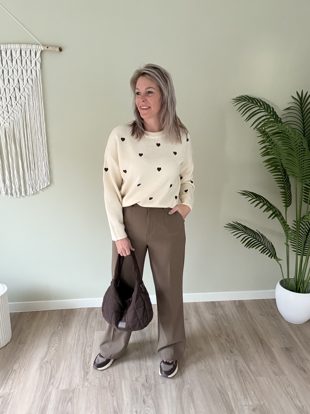 Pantalon donker taupe - Afbeelding 2