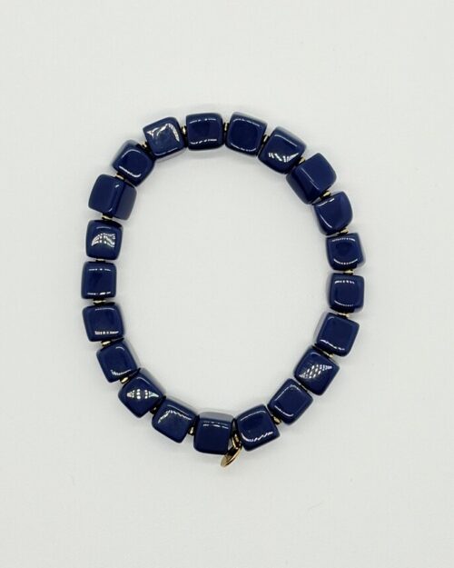 Kleine kralenarmband navy