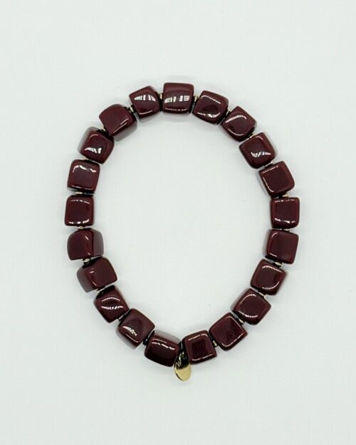 Kleine kralenarmband bordeaux