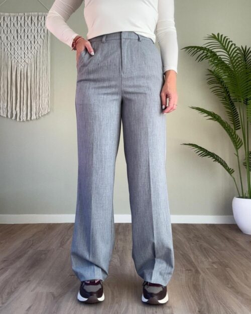 Pantalon wide leg grijs