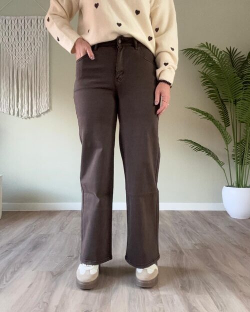 Wide leg jeans choco