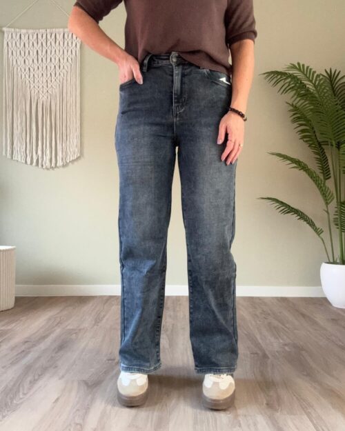 Wide leg jeans donkere wassing