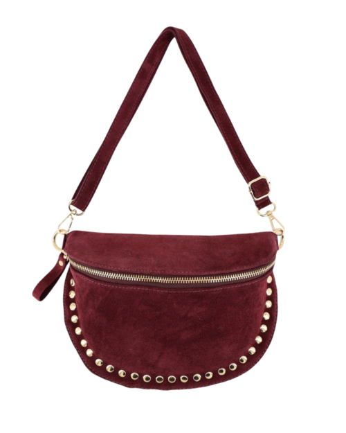 Tas met studs bordeaux